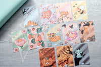 Foxy 4 seasons hand-drawn journaling cards for memory planners 3x4"
