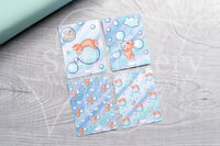 Foxy's bubbles hand-drawn journaling cards for memory planners 3x4"