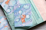 Foxy's bubbles hand-drawn journaling cards for memory planners 3x4"