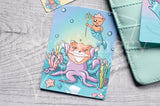 Foxy's deep sea hand-drawn journaling cards for memory planners 3x4"