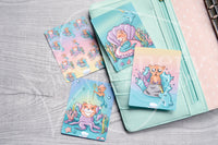 Foxy's deep sea hand-drawn journaling cards for memory planners 3x4"