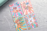 Pop art Foxy hand-drawn journaling cards for memory planners 3x4"