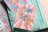 Pop art Foxy hand-drawn journaling cards for memory planners 3x4"