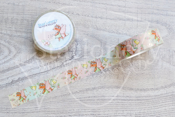 Fairy Foxy hand-drawn rose gold foil accents washi tape - Washi roll –  Stationery Wonderland