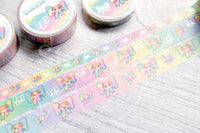 Set of 3 foil and non-foil bow Foxy hand-drawn washi tape