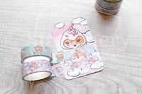 Foxy's unicorn onesie washi card - Washi sampler card