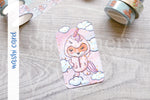 Foxy's unicorn onesie washi card - Washi sampler card