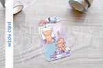 Foxy's crafting kitty washi card - Paint - Washi sampler card