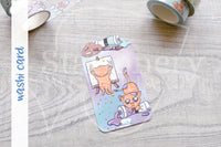 Foxy's crafting kitty washi card - Paint - Washi sampler card