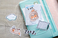 Planner decoration bundle - Slothy Foxy - PL cards, die cuts and magnetic bookmark