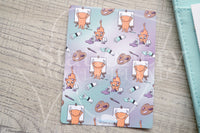 Planner decoration bundle - Foxy's crafting kitty - PL cards, die cuts and magnetic bookmark