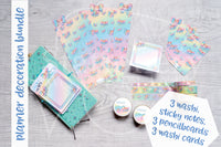 Bow Foxy planner bundle - Washi set, washi cards set, pencilboards set and sticky notes