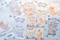 Glitters Foxy planner bundle - Pencilboards set, acetate dashboard, journaling cards and vellums