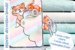 Foxy stationery planner bundle - Washi cutter charm, washi stand, laminated folder