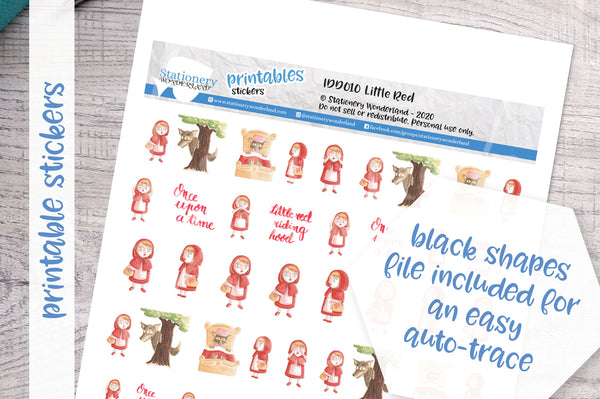 Little Red Riding Hood Printable Decorative Stickers