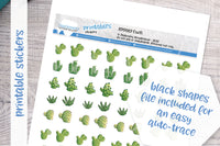 Cacti Printable Decorative Stickers
